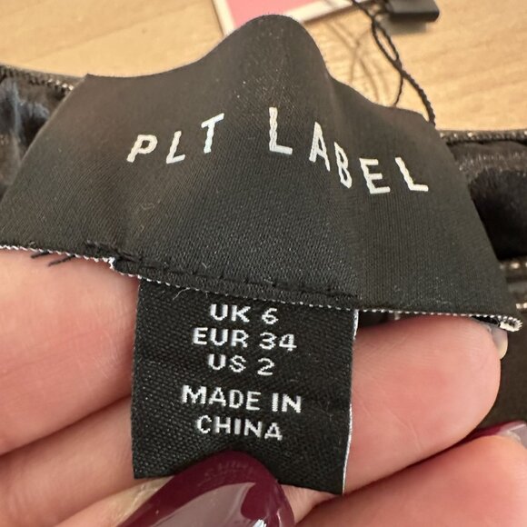 NWT PrettyLittleThing PLT Label Black Contrast Stitch Corset Top Women's Size 2 - Picture 7 of 9